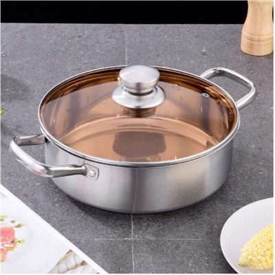 Ruostumattomasta teräksestä valmistettu kattila, jossa on lasisiivilä